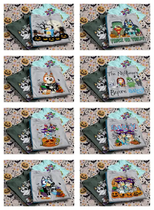 bluey halloween tazas y playeras 20 plantilla ssublimacion