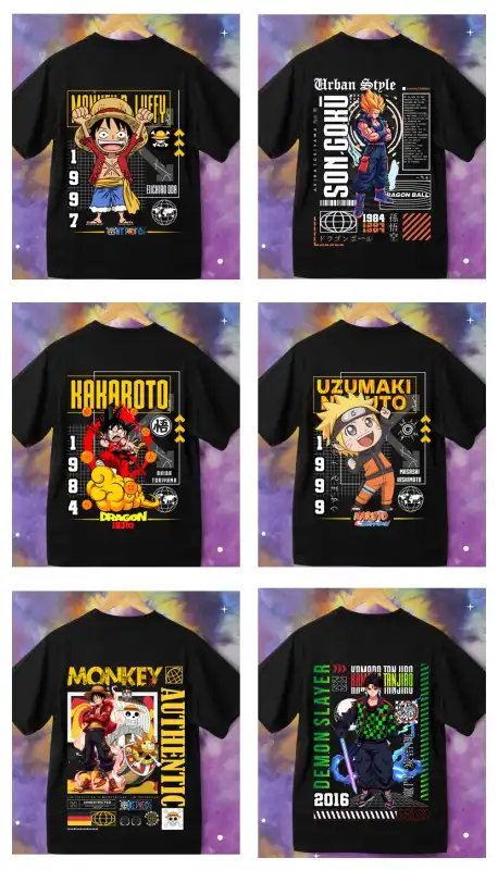 variedad de personajes anime monkey kakaroto demon slayer naruto 12 diseños