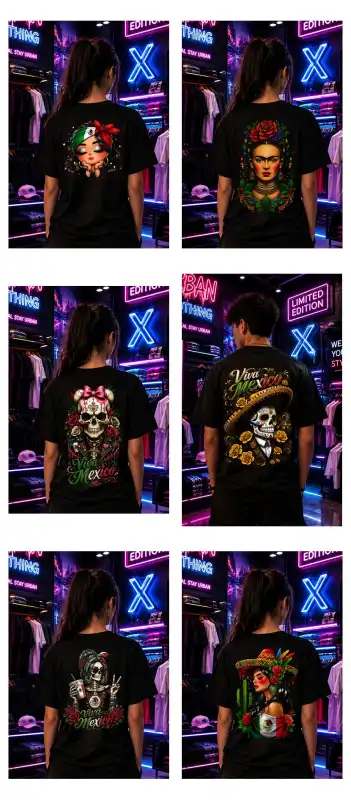 Viva mexico calaveras calacas fiestas patrias 22 PLANTILLAS dtf Semitonos