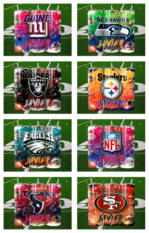 Tumbler NFL vasos equipos futbol americano editables 33 plantillas