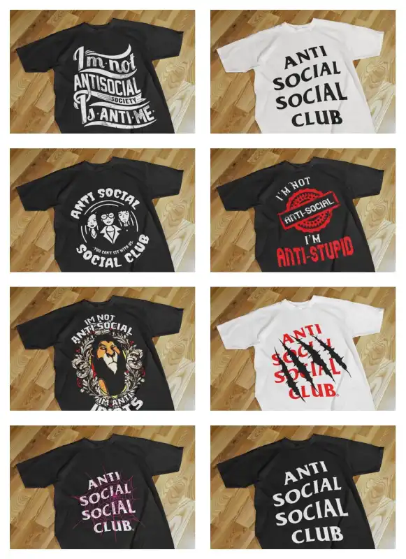 anti social social club sublimacion dtf playeras 45 plantillas