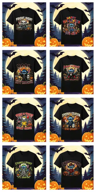 stitch halloween 8 diseño ssublimacion png playeras