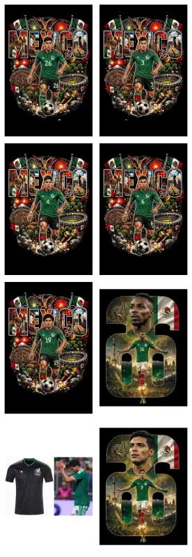 Mexico Jugadores Seleccion Mexicana Futbol 8 plantillas sublimacion dtf