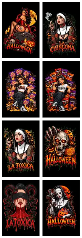 Halloween catrinas monjas 20 diseños png
