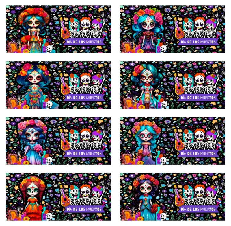 Dia de los muertos catrinas 20 plantillas gratis tazas sublimar