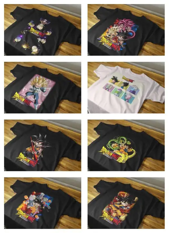 anime Dragon ball Daima 15 diseños semitonos dtf playera negra