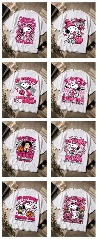 Mafalda snoopu Contra el cancer liston rosa 26 plantillas png