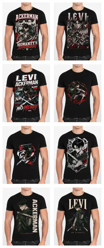 Shingeki no Kyojin Levi anime sublimacion y dtf 10 plantillas