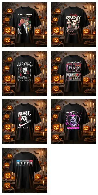 fRIENDS Halloween street figther jason terrifier 15 diseños semitonos dtf