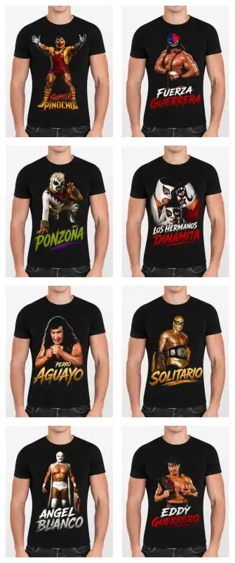 Lucha libre mexicana luchadores 10 plantillas playeras semitonos dtf