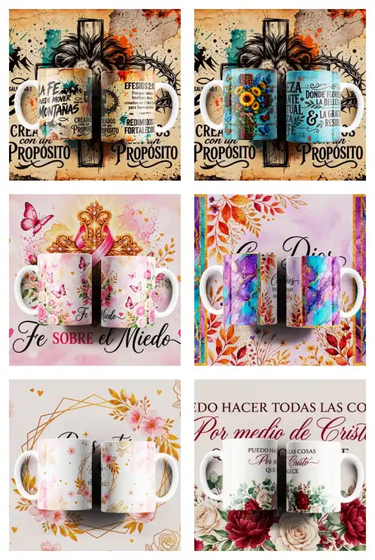 frases cristinas plantillas tazas sublimaciones Cruz jesus floral
