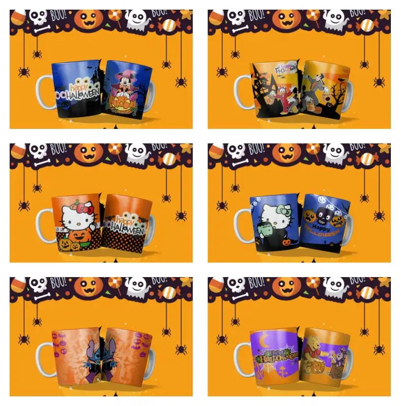 fantasmas brujas sombreros calabazas monstruos Halloween 12 plantillas editables