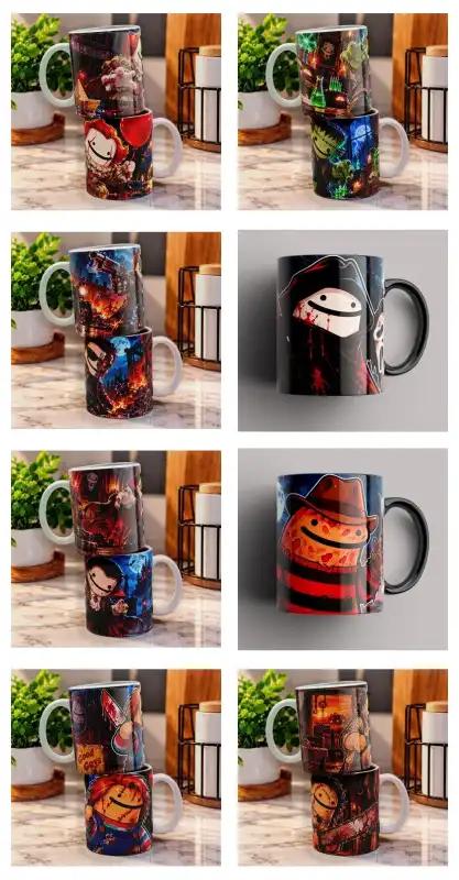Flork Halloween terror peliculas version meme 17 plantillas tazas