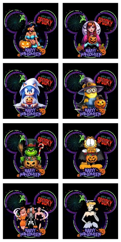 Mickey mouse halloween cabeza caricaturas personajes 20 plantillas png