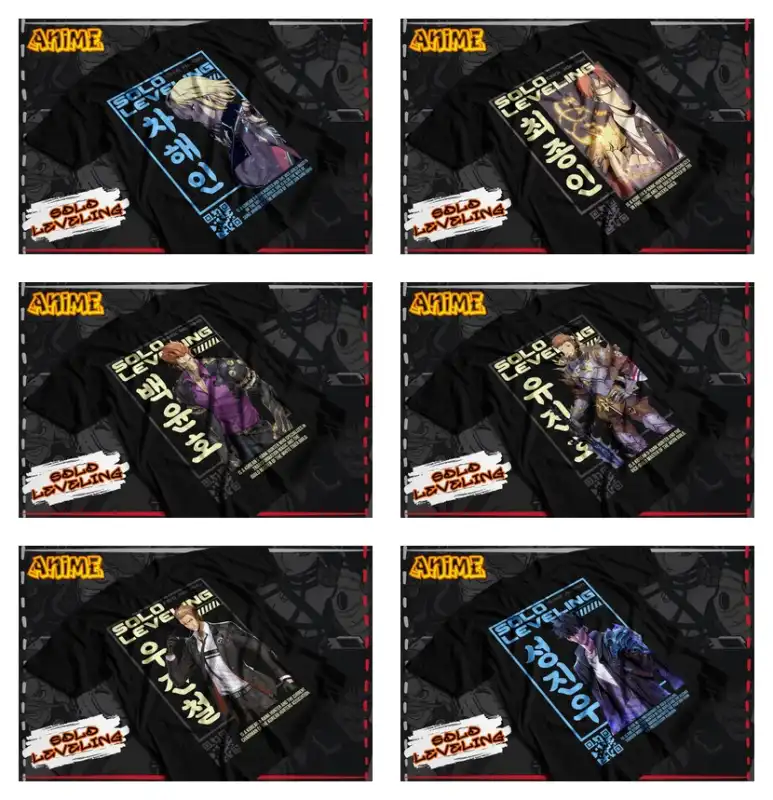 carteles anime personajes solo leveling 9 10 diseños png sublimacion dtf
