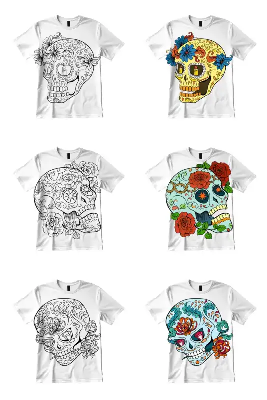 vectores calaveras florales dia de muertos 12 plantillas editables