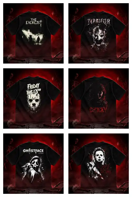 Halloween pelicuas terror semitonos playeras dtf 8 plantillas