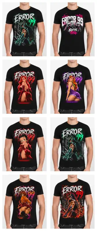 Caricaturas personajes musculosos gym error 99 semitonos dtf